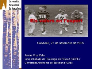 Els valors en lesport Sabadell 27 de setembre