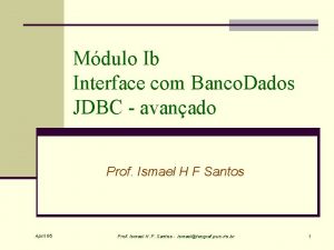 Mdulo Ib Interface com Banco Dados JDBC avanado