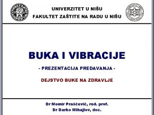 UNIVERZITET U NIU FAKULTET ZATITE NA RADU U