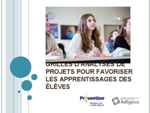 GRILLES DANALYSES DE PROJETS POUR FAVORISER LES APPRENTISSAGES