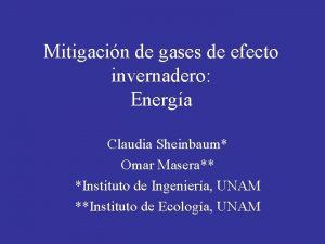 Mitigacin de gases de efecto invernadero Energa Claudia