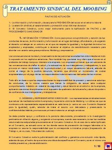 TRATAMIENTO SINDICAL DEL MOOBING PAUTAS DE ACTUACIN 1