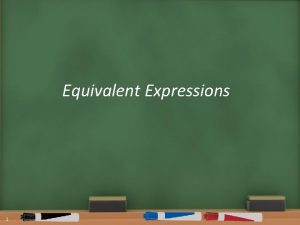 Equivalent Expressions 1 Warm Up OBJECTIVE Students will