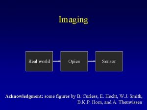 Imaging Real world Opics Sensor Acknowledgment some figures