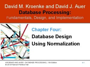 David M Kroenke and David J Auer Database
