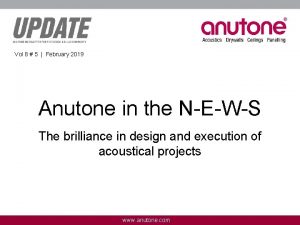 Vol 8 5 February 2019 Anutone in the