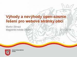 Vhody a nevhody opensource een pro webov strnky