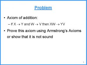 Problem Axiom of addition If X Y and