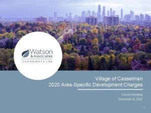 Village of Casselman 2020 AreaSpecific Development Charges Council