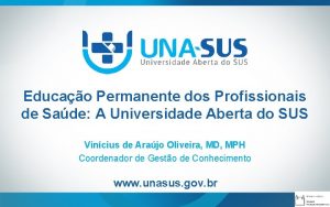 Educao Permanente dos Profissionais de Sade A Universidade