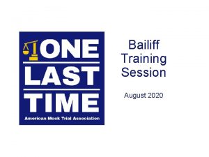 Bailiff Training Session August 2020 Recommended Prep Download