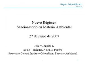 Nuevo Rgimen Sancionatorio en Materia Ambiental 27 de