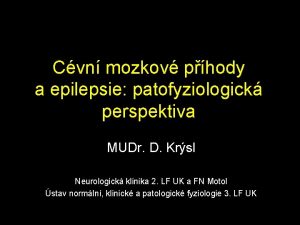 Cvn mozkov phody a epilepsie patofyziologick perspektiva MUDr