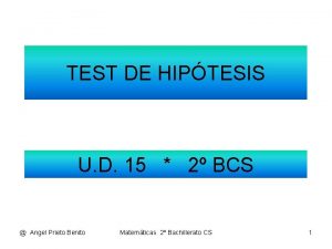 TEST DE HIPTESIS U D 15 2 BCS