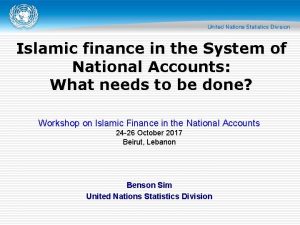 Islamic finance in the System of National Accounts
