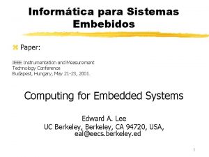 Informtica para Sistemas Embebidos z Paper IEEE Instrumentation