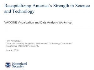 Recapitalizing Americas Strength in Science and Technology VACCINE