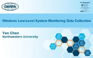 Windows LowLevel System Monitoring Data Collection Yan Chen