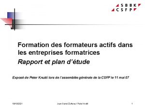 Formation des formateurs actifs dans les entreprises formatrices