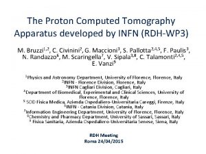 The Proton Computed Tomography Apparatus developed by INFN