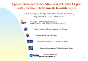 Applicazione del codice Montecarlo GEANT 4 per la