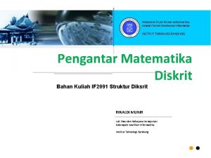 PROGRAM STUDI TEKNIK INFORMATIKA Sekolah Teknik Elrektro dan