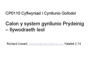 CP 0110 Cyflwyniad i Cynllunio Gofodol Calon y