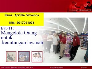 Nama Aprillia Giovenna NIM 2017021036 Bab 11 Mengelola