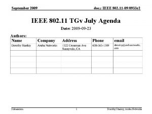 September 2009 doc IEEE 802 11 090933 r