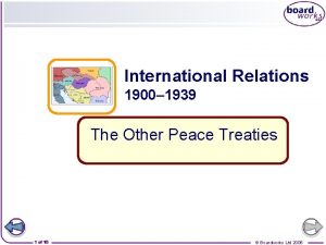 International Relations 1900 1939 The Other Peace Treaties