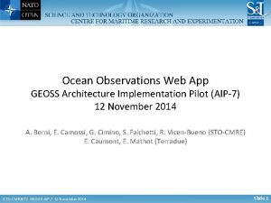 Ocean Observations Web App GEOSS Architecture Implementation Pilot