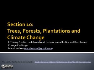 EGS 1003 Section on International Environmental Justice and