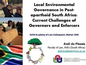 Local Environmental Governance in Postapartheid South Africa Current