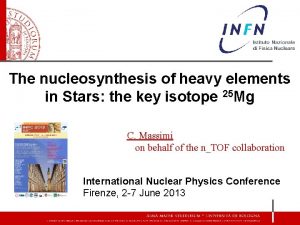 The nucleosynthesis of heavy elements in Stars the