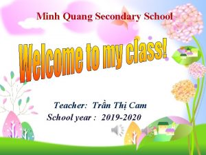 Minh Quang Secondary School Teacher Trn Th Cam