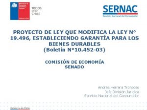 PROYECTO DE LEY QUE MODIFICA LA LEY N