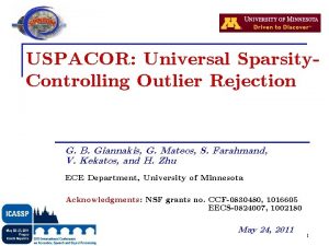 USPACOR Universal Sparsity Controlling Outlier Rejection G B