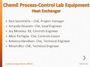 Chem E ProcessControl Lab Equipment Heat Exchanger Dan