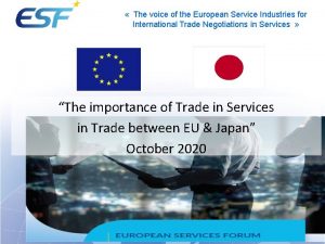 The voice of the European Service Industries for