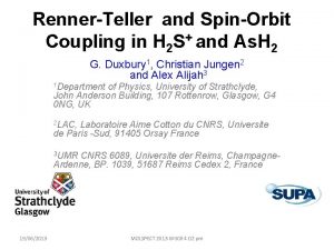 RennerTeller and SpinOrbit Coupling in H 2 S