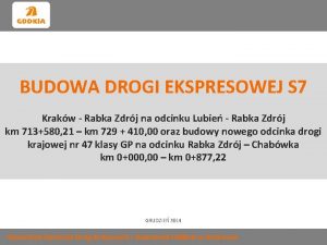 BUDOWA DROGI EKSPRESOWEJ S 7 Krakw Rabka Zdrj