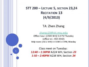 STT 200 LECTURE 5 SECTION 23 24 RECITATION