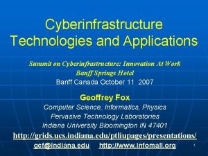 Cyberinfrastructure Technologies and Applications Summit on Cyberinfrastructure Innovation