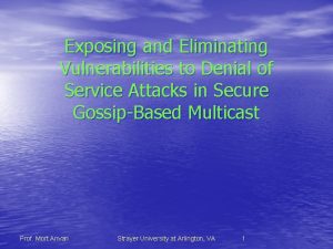 Exposing and Eliminating Vulnerabilities to Denial of Service