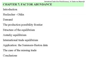 International Trade the World Economy Charles van Marrewijk