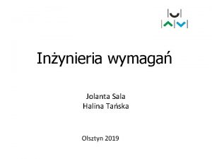 Inynieria wymaga Jolanta Sala Halina Taska Olsztyn 2019