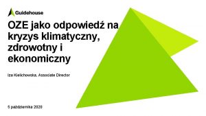 OZE jako odpowied na kryzys klimatyczny zdrowotny i