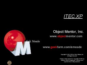 ITEC XP Object Mentor Inc www objectmentor com
