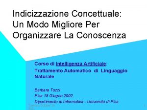 Indicizzazione Concettuale Un Modo Migliore Per Organizzare La