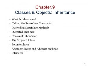 Chapter 9 Classes Objects Inheritance What Is Inheritance